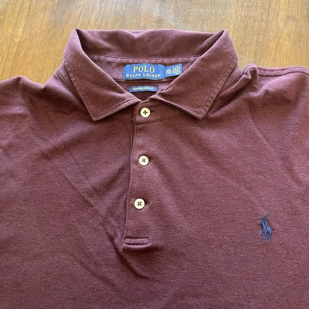 Mens  Polo Ralph Lauren Custom Slim Fit Polo Shirt Size 2XL Red